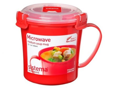 Sistema® Microwave™ Hrnek na polévku 656 ml, červená