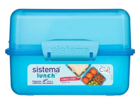 Sistema® Lunch™ Krabička na oběd s 2 oddíly 1,4 l, modrá