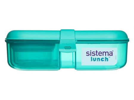 Sistema® Lunch™ Tříkomorová krabička na oběd s nádobou na jogurt 1,1 l, mátová