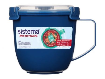 Sistema® Microwave™ Hrnek na polévku a dušené pokrmy 900 ml, modrá