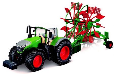 Bburago Farm 10cm Traktor Fendt 1050 Vario with Whirl Rake