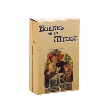 Plechová krabička na cigarety Alfons Mucha- Bieres, 9,5 x 6 x 2,7 cm