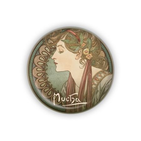 Kovový otvírák Alfons Mucha - Laurel, o 5,8 cm