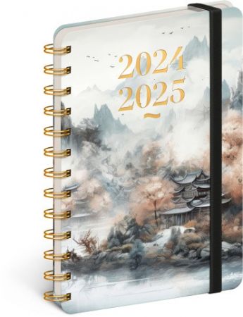 NOTIQUE Spirálový 18měsíční diář Petito – Japonsko 2024/2025, 13 x 18 cm