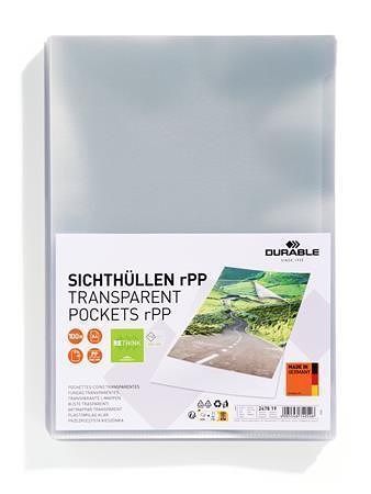 Euroobal &quot;rPP&quot;, transparentní, &quot;L&quot;,  A4, PP, 100 mikronů, DURABLE 247819