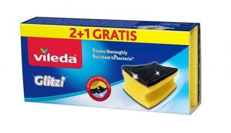 Čisticí houba &quot;Glitzi&quot;, 2+1 ks, antibakteriální, VILEDA F0007A