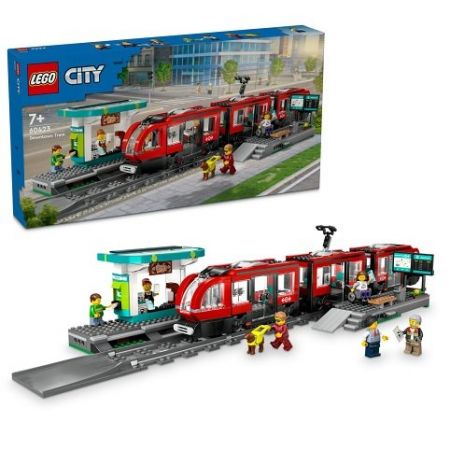 LEGO 60423 Tramvaj a zastávka v centru města