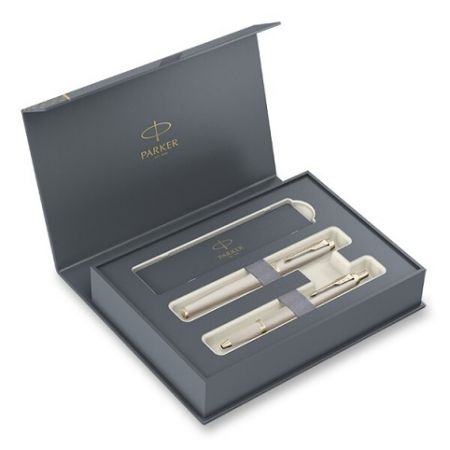 Parker IM Monochrome Champagne DUO box sada plnicí pero a kuličkové pero