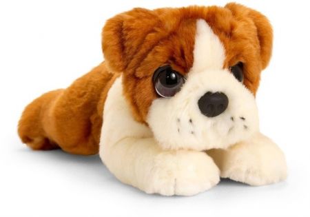 Plyšové štěńátko bulldog 25 cm ležící