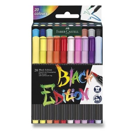 Fixy Faber-Castell Black Edition Brush 20 barev