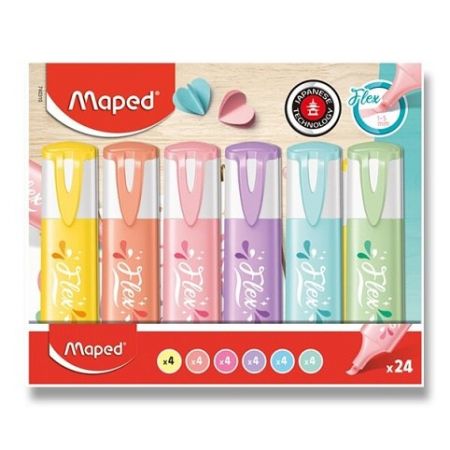 Zvýrazňovač Maped Fluo Peps Pastel sada 24 ks