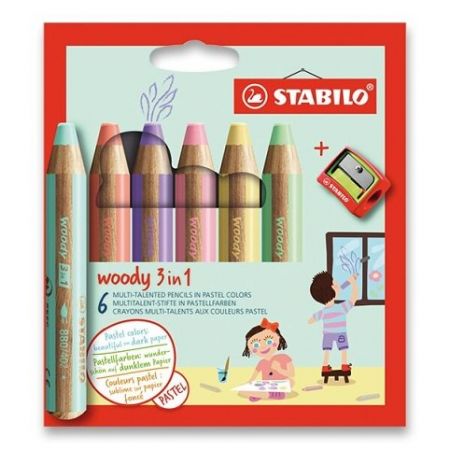 Pastelka Stabilo Woody 3 in 1 Pastel 6 barev