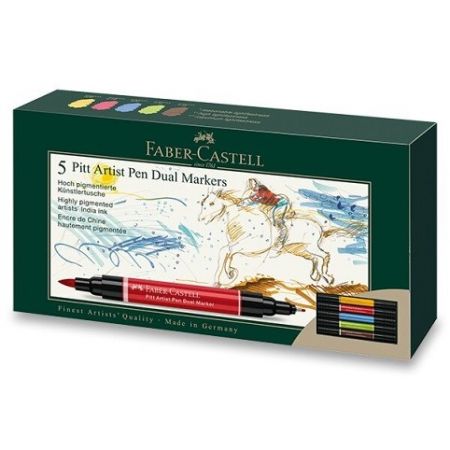 Popisovač Faber-Castell Pitt Artist Pen Dual Marker sada 5 ks