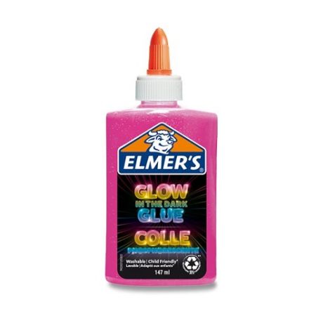 Lepidlo ELMER&sbquo;S Glow in Dark Glue 147 ml, růžové