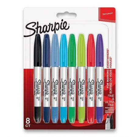 Permanentní popisovač Sharpie Twin Tip sada 8 ks