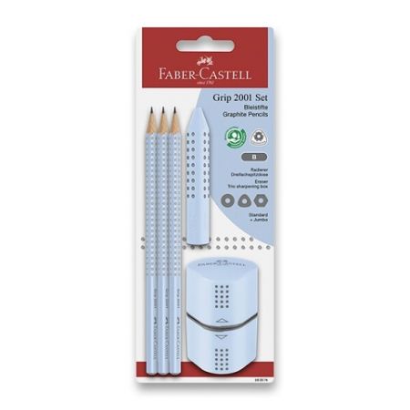 Grafitová tužka Faber-Castell Grip 2001 Sky Blue set, 5 ks