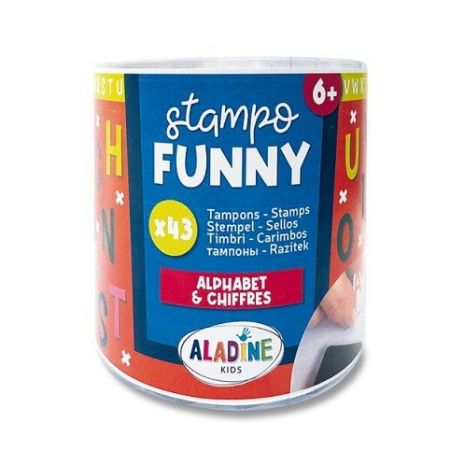 Razítka Aladine Stampo Funny Abeceda a číslice, 43 ks