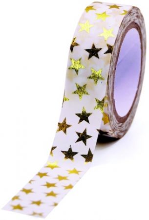 Dekorační páska GG FT 933230 Golden stars 10m x 15mm