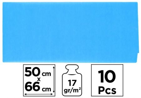 Papír hedvábný 50x66 10ks modrý světlý PN221-14