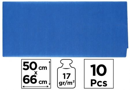 Papír hedvábný 50x66 10ks modrý tmavý PN221-15