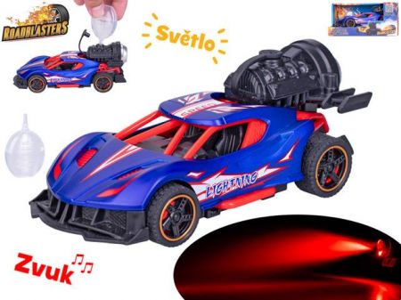 Roadblasters auto kov 14cm kouřící zpětný chod na baterie se světlem a zvukem 4barvy