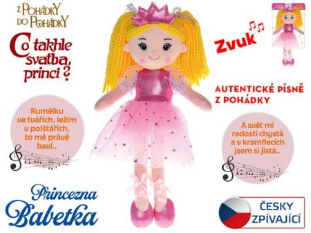 Panenka Princezna Babetka 35cm měkké tělo na baterie česky zpívající 0m+ na kartě