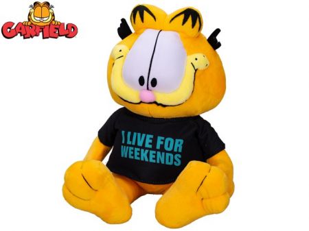 Garfield  - &quot;I live for weekends&quot; 24cm plyšový sedící 0m+