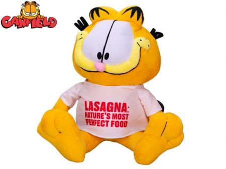 Garfield  - &quot;Lasagna: Nature&#39;s most perfect food&quot; 24cm plyšový sedící 0m+