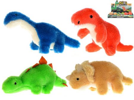 Dinosaurus plyšový 13-16cm pískací 4druhy 0m+