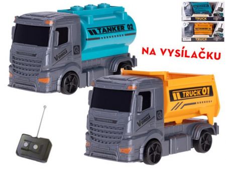 R/C auto nákladní 13cm 27MHz jednoduchá funkce na baterie 2druhy 2barvy v krabičce