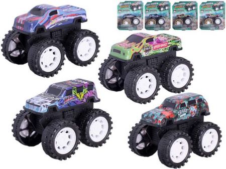 Monster truck 10cm kov na setrvačník 8druhů na kartě