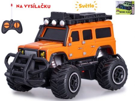 R/C auto terénní 14cm 1:43 27MHz plná funkce na baterie se světlem 2barvy v krabičce