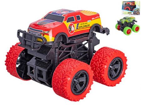 Auto monster truck 10cm kov na setrvačník 4barvy v krabičce