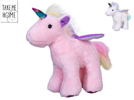 Unicorn jednorožec 22cm plyšový stojící 2barvy 0m+