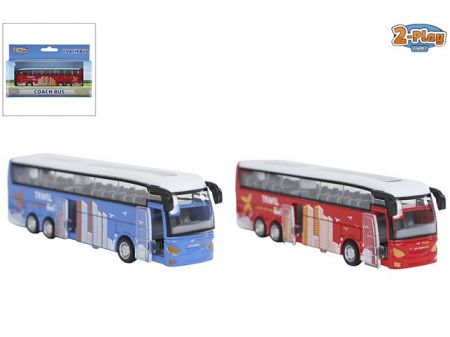 2-Play Traffic autobus 12,5cm kov volný chod 2barvy v krabičce