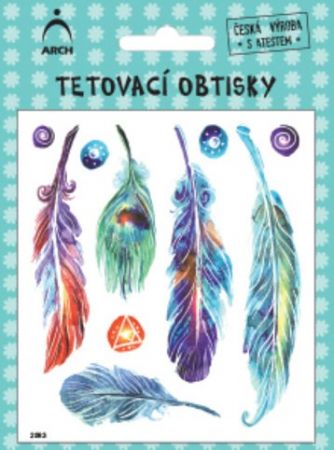 Dětské tetovací obtisky - pírka 01