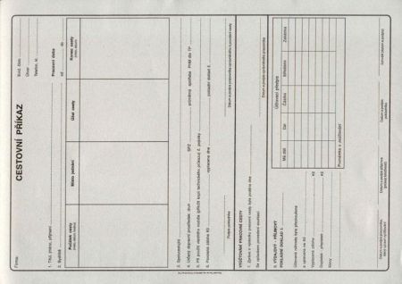 Cestovní příkaz A4 s vyúčtováním, 50l /ET235/