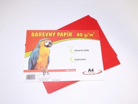 Papír barevný ECO A4 80g červený / 200530