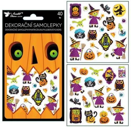 Samolepky Halloween 40 ks, 10,5 x 18 cm (40506)