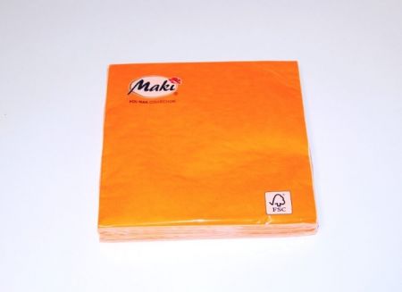 Ubrousky MAKI SLCO 000300 ORANŽOVÉ,33x33, 20ks