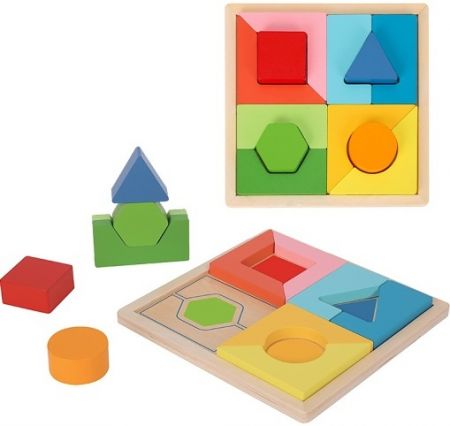 BABU - Dřevěné geometrické puzzle