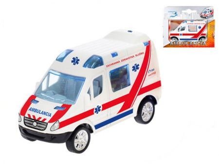 Auto slovenská ambulance 8cm kov zpětný chod v krabičce