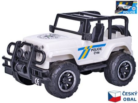 Jeep policejní 22,5cm na setrvačník v krabičce