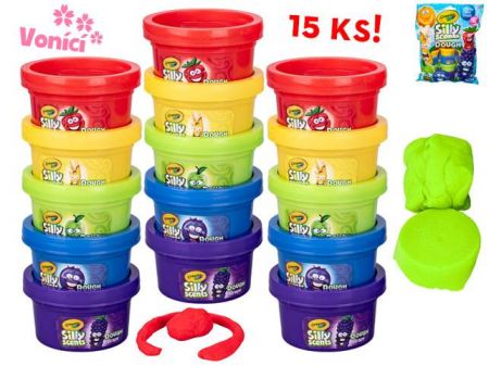 Crayola hmota tvarovací 28g vonící v kelímku 5druhů 24m+ 15ks v sáčku