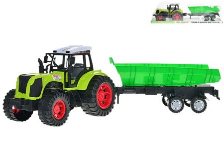 Traktor s vlečkou 56cm na setrvačník v krabičce