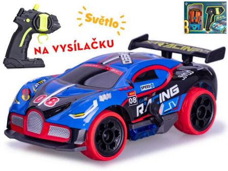 R/C auto závodní 13cm 1:32 2,4GHz plná funkce na baterie se světlem v krabičce