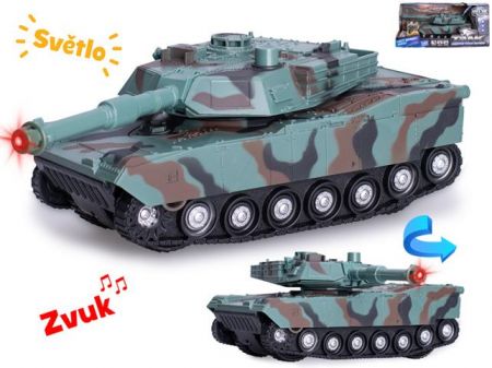 Tank 24cm 1:32 na baterie na setrvačník se světlem a zvukem v krabičce