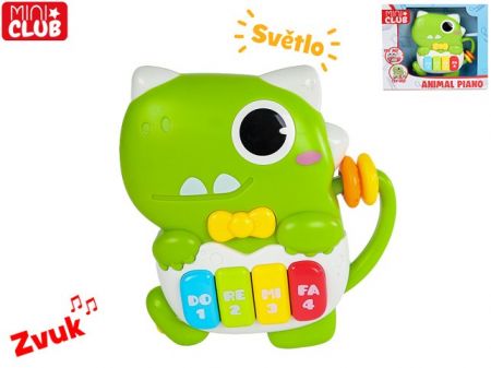 Mini Club dinosaurus pianko 15cm na baterie se světlem a zvukem 18m+ v krabičce