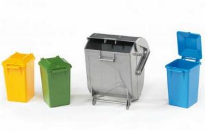 BRUDER 02607 (2607) - Popelnice/kontejnery 3x malá 1x velká