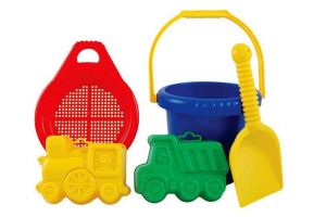 LORI 208 Sada na písek (kyblíček, sítko, lopatka, 2 bábovky)